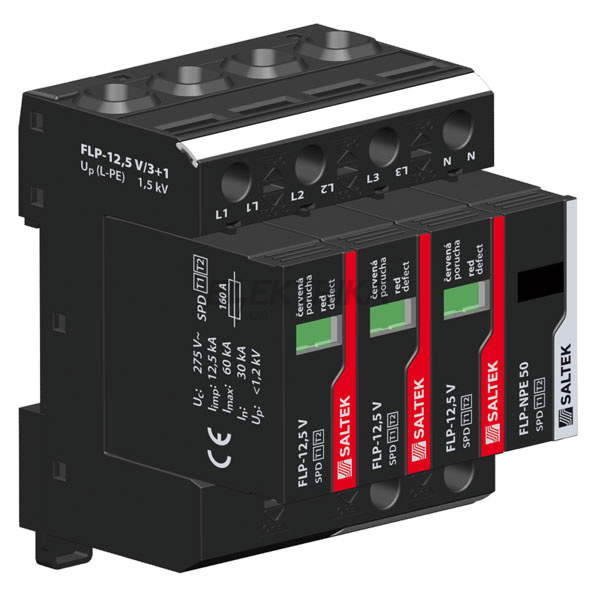 фотоПристрій захисту від імпульсних перенапруг УЗІП FLP-12,5 V/3+1