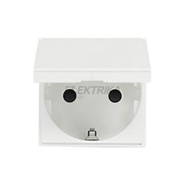 Розетка SCHUKO із заземленням та кришкою Zenit N2288.1 BL, білий