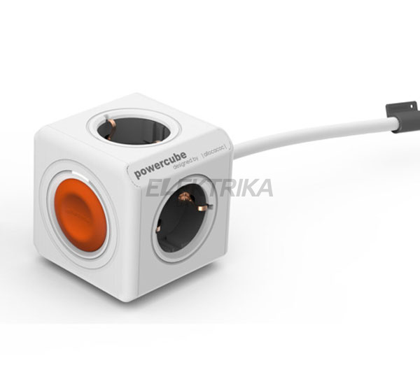Мережевий подовжувач Powercube Remote із заземленням 4 розетки, 1.5 м, сірий