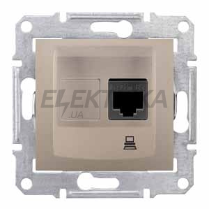 Комп'ютерна розетка RJ45 кат.5е UTP Schneider Electric Sedna титан (SDN4300168)