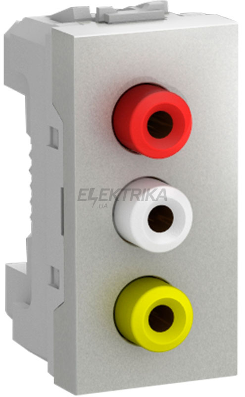 Аудіорозетка Schneider Electric Unica 3 RCA 1 модуль алюміній (MGU3.431.30)