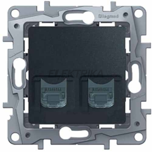 Розетка RJ11+RJ45 кат. 5 UTP, антрацит 672652