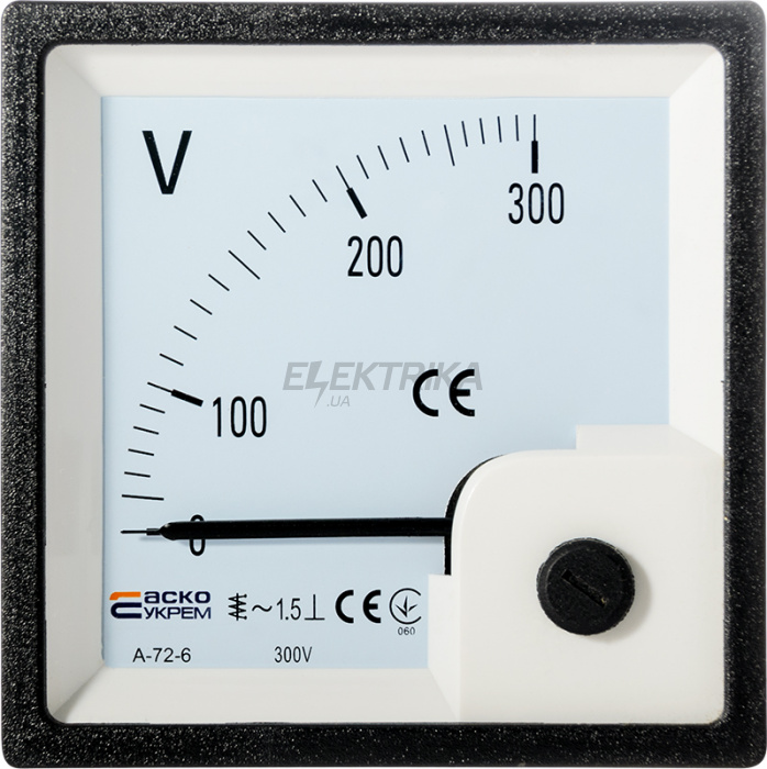 Вольтметр АСКО-УКРЕМ AС 300В 72х72 (A-72-6) (A0190010065)