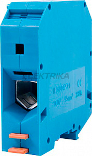 Клемна колодка набірна на DIN-рейку e.tc.din.pro.95.blue, синя, з кришкою