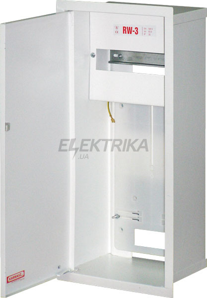 Шафа розподільна e.mbox.RW-3-Z/O мет. вбудований, 3-ф. лічильник, 12 мод., з замком, з вікном, 560х255х185 мм