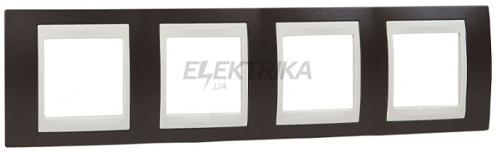 Рамка 4 посту Schneider Electric Unica какао/слонова кістка (MGU6.008.571)
