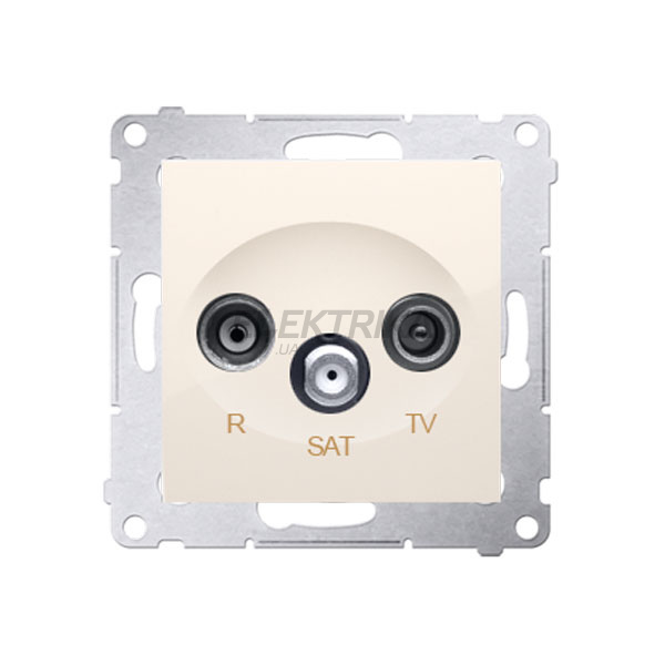 Розетка TV-R-SAT прохідна 10 дБ Simon 54, кремовий