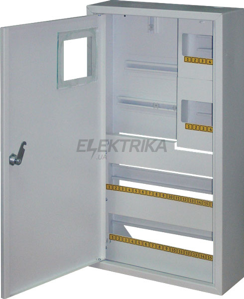 Шафа e.mbox.stand.n.f3.24.z.е під трифазний електронний лічильник + 24 мод., навісний, із замком.