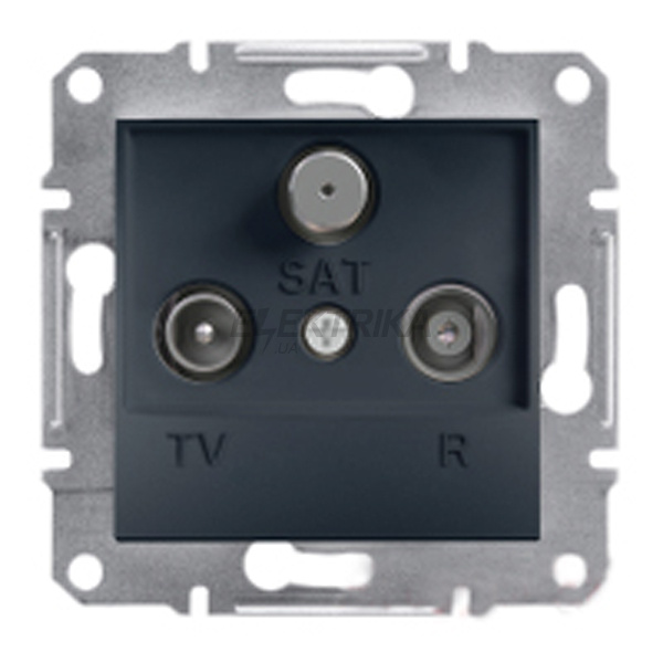 Розетка TV-R-SAT прохідна Schneider Electric Asfora 4дб антрацит (EPH3500271)