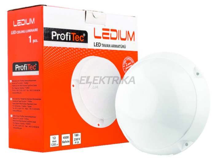 Світильник накладний круглий Profitec LED 12W 1200Lm 4500K IP20 (PRFLGH 14.101-1)