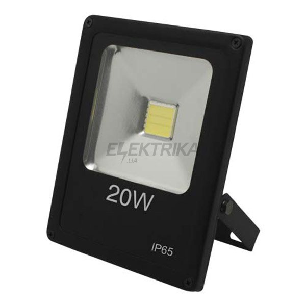 LL-847 1LED 20W білий 6400K 230V (180*140*42mm) Чорний IP 65