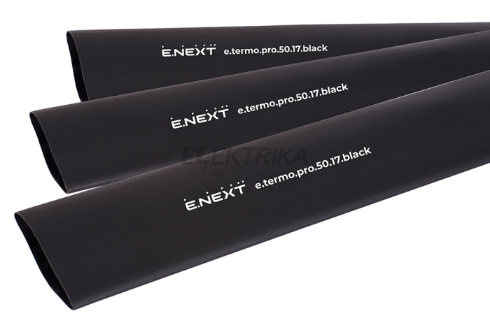 Термоусаджувальна трубка з клейовим шаром e.termo.pro.50.17.black, 50/17, 1м, чорна (p092052)