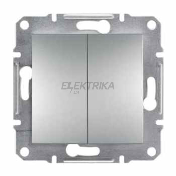 Вимикач двоклавішний Schneider Electric Asfora самозатискний алюміній (EPH0300161)