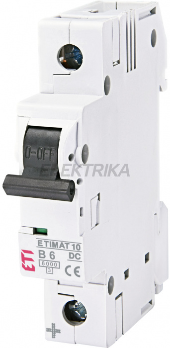 Автоматичний вимикач ETI ETIMAT 10-DC 1p B6 6kA 002127712