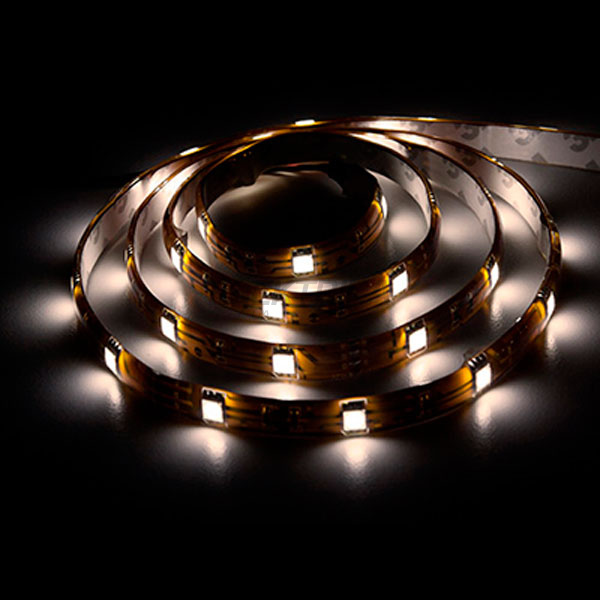 Стрічка світлодіодна LS607/LED-RL 30SMD(5050)/m 7,2W/m 12V 5m-10-0.22mm білий теплий на білому IP65 (блістер)
