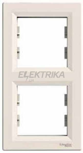 Рамка вертикальна 2 пости Schneider Electric Asfora кремовий (EPH5810223)