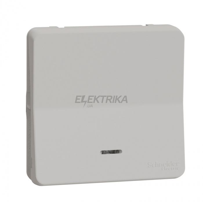 Кнопковий вимикач Schneider Electric Mureva Styl - push-button with LED surface & flush mounting - white MUR39127