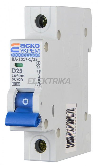 Автоматичний вимикач АСКО-УКРЕМ ВА-2017/D 1р 25А (A0010170089)