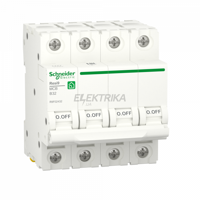 Автоматичний вимикач Schneider Electric RESI9 6kA 4P 32A R9F02432