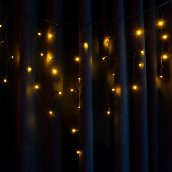 Гірлянда вулична STARLIGHT бахрома жовтий 75LED IP44 чорний 2x0,7м (000057270)