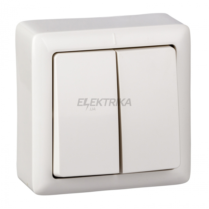Вимикач Schneider Electric ХІТ О/У 2-клавішний ВИМКНЮВАЧ 6А, 250В, БІЛИЙ. Росія VA56-232-B