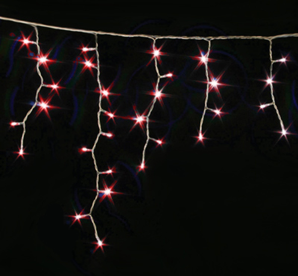 Гірлянда зовнішня Icicle 120LED 2x0.9 червоний/чорний IP44