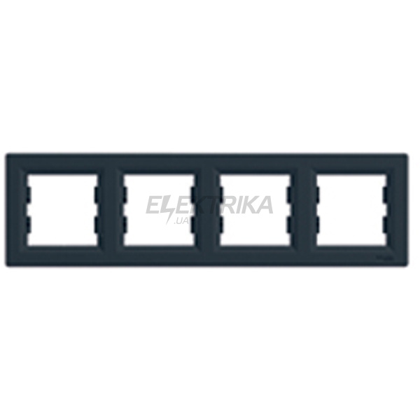 Рамка 4 посту Schneider Electric Asfora горизонтальна антрацит (EPH5800471)