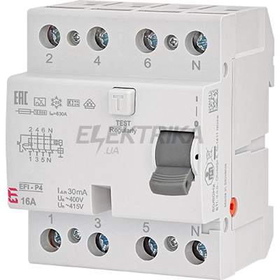 Дифф.реле (ПЗВ) ETI EFI-P4 A 25/0.1 NL 002061821