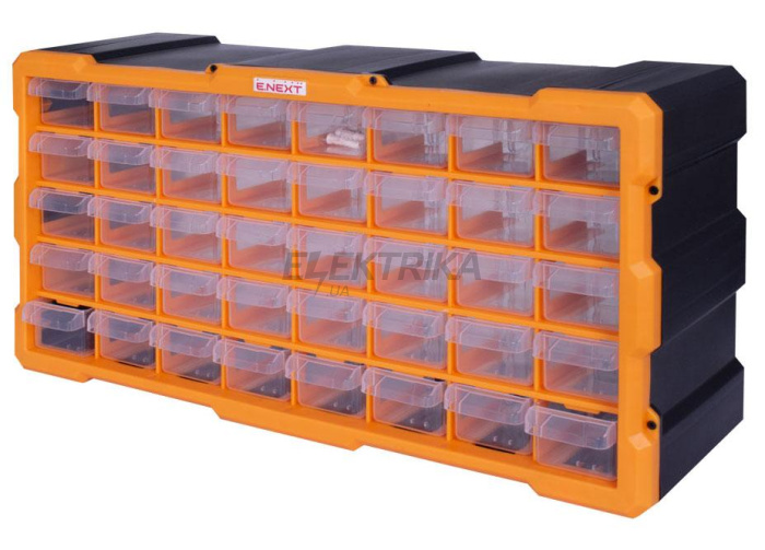 Органайзер пластиковий, e.toolbox.pro.23, 22" 40-секційний 497х157х250мм (t011023)