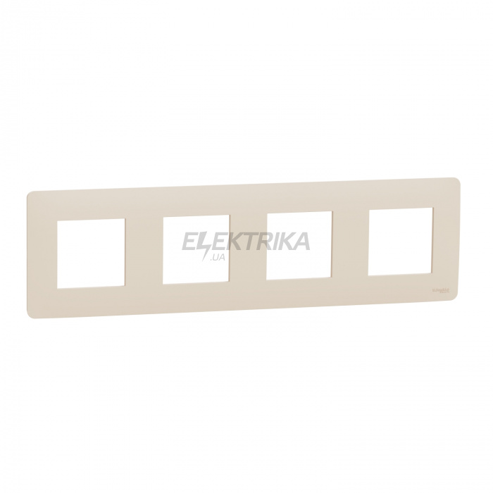 Рамка Schneider Electric Рамка 4-постова, бежева Unica New Studio NU200844