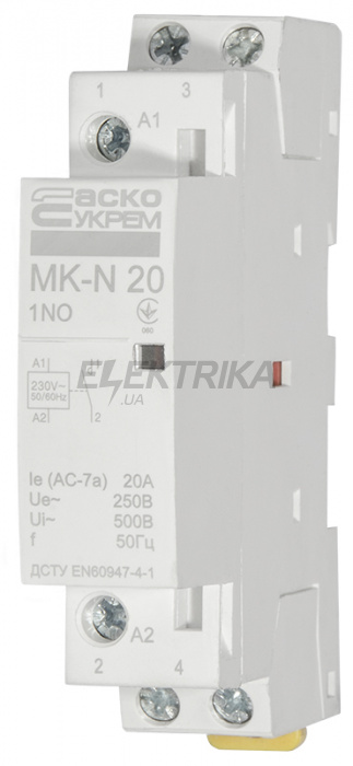 Контактор модульний АСКО-УКРЕМ MK-N 1P 20A 1NO (A0040030021)