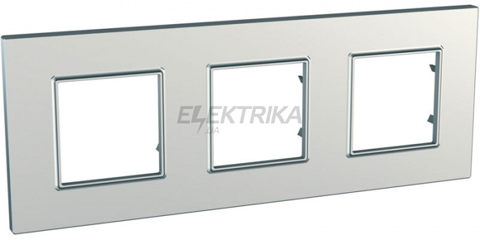 Рамка 3 посту Schneider Electric Unica Quadro срібло (MGU6.706.55)