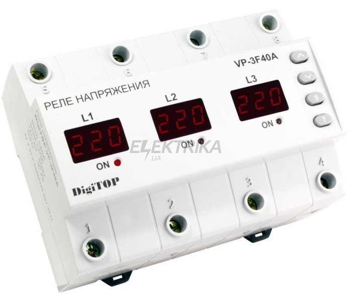 Реле напруги digitop 40А (VP-3F40A)