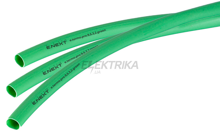 Термоусаджувальна трубка з клейовим шаром e.termo.pro.9,5.3,2.green, 9,5/3,2, 1м, зелена (p092027)
