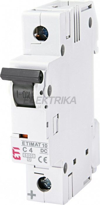 Автоматичний вимикач ETI ETIMAT 10-DC 1p C2 6kA 002137708