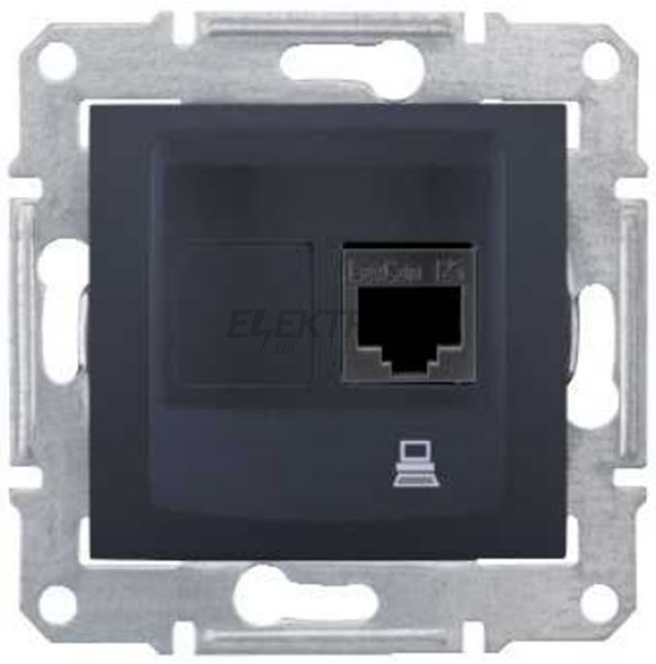 Розетка комп'ютерна ISDN (RJ45) кат.5е Schneider Electric Sedna графіт (SDN4300170)