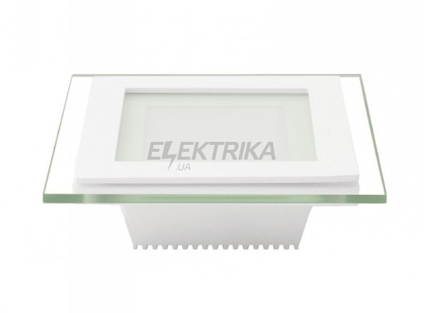 LED світильник квадратний, скло, Downlight 6Вт, 4000K