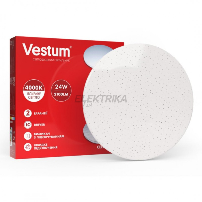 Світильник LED Vestum STARLIGHT 24W 385*60мм 4000K, 2100Lm без д/у (1-VS-8004)