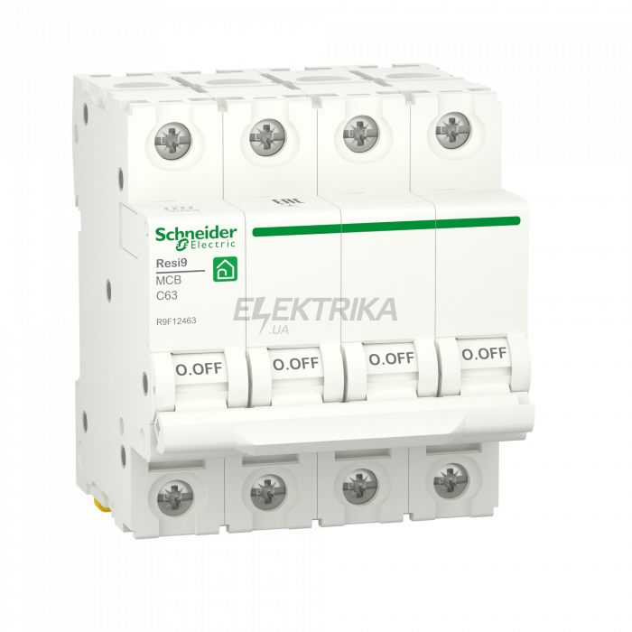 Автоматичний вимикач Schneider Electric RESI9 6kA 4P 63A C R9F12463