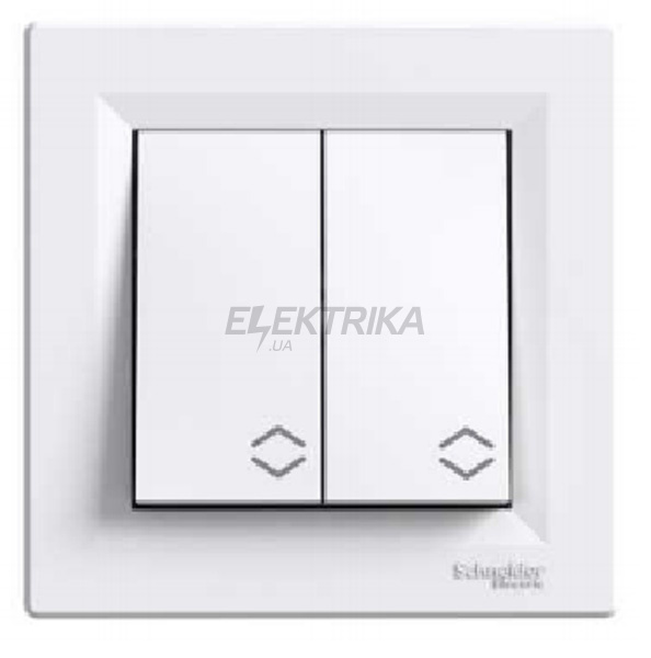 Перемикач прохідний двоклавішний Schneider Electric Asfora білий (EPH0600121)