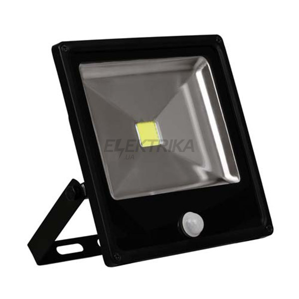 LL-863 1LED 50W білий 6400K(+датчик) 230V (286*273*80mm) Чорний IP 65