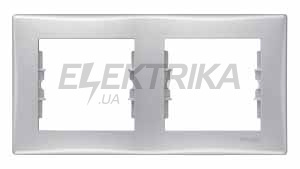 Рамка 2-постова горизонтальна Schneider Electric Sedna алюмінієва (SDN5800360)