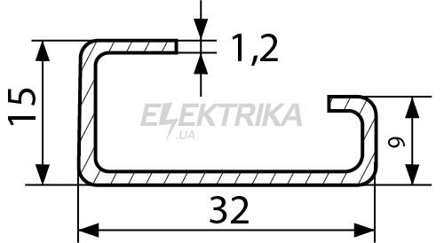 Din-рейка TH(TS)-32 (1м/шт) АСКО-УКРЕМ (A0150010102)