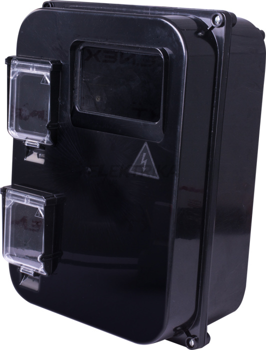 Корпус пластиковий e.mbox.stand.plastic.n.f3, під трифазний лічильник, навісний, з комплектом метизів