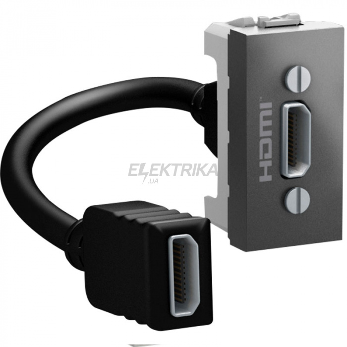 Розетка HDMI Schneider Electric Unica 1 модуль графіт (MGU3.430.12)