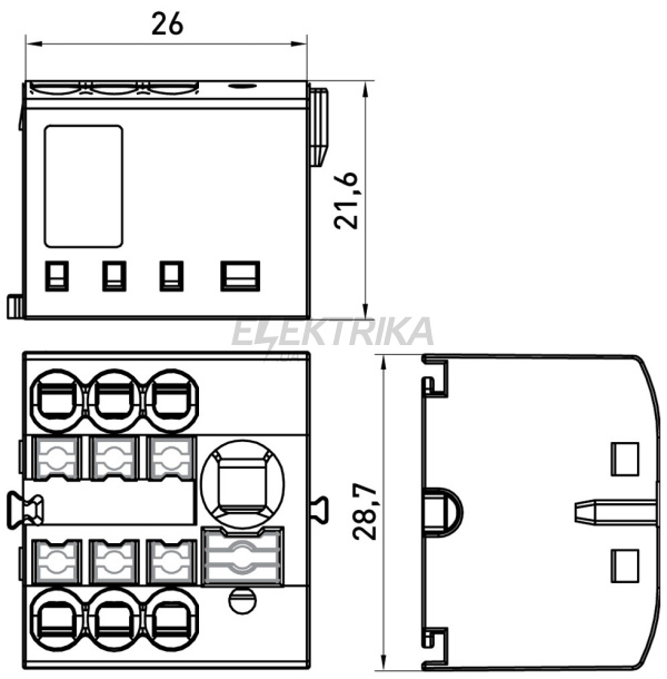 Клемний блок розподільчий e.tc.spring.6.1 (s090005)