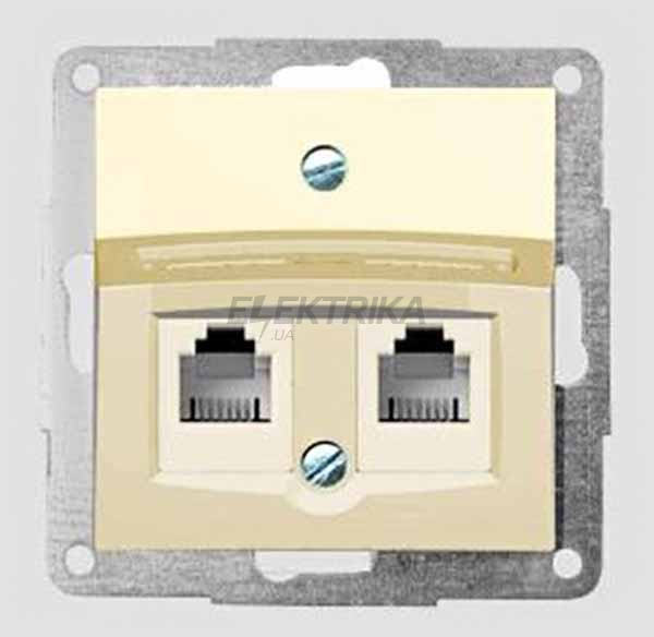 Корпус для 2xRJ12/RJ45 тип MOLEX, слонова кістка