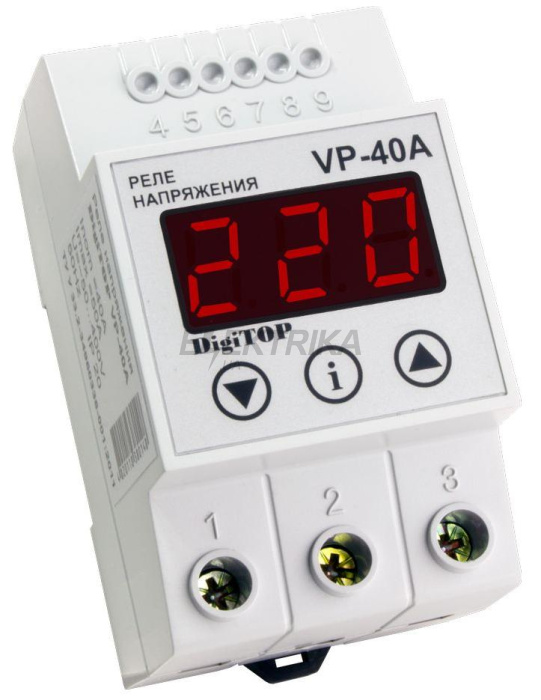Реле напруги 40A digitop (VP-40A) з функцією пам'яті останнього спрацьовування