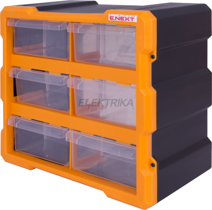 Органайзер пластиковий, e.toolbox.pro.20, 6-секційний 267х157х262мм (t011020)