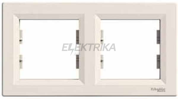 Рамка горизонтальна 2 посту Schneider Electric Asfora кремовий (EPH5800223)